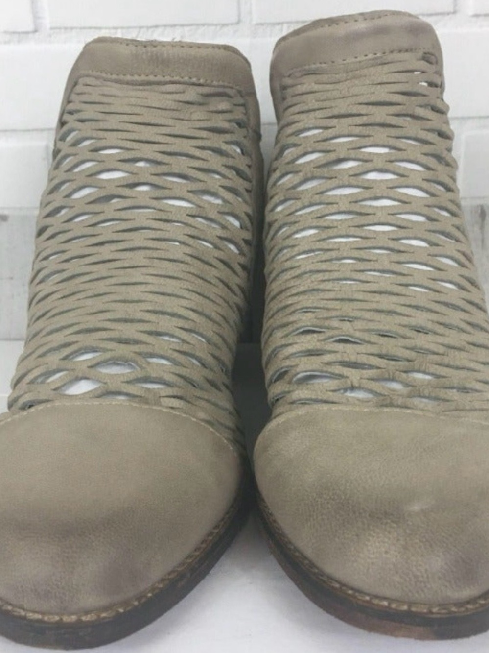 Diba True Woven Cutout Ankle Bootie in Taupe